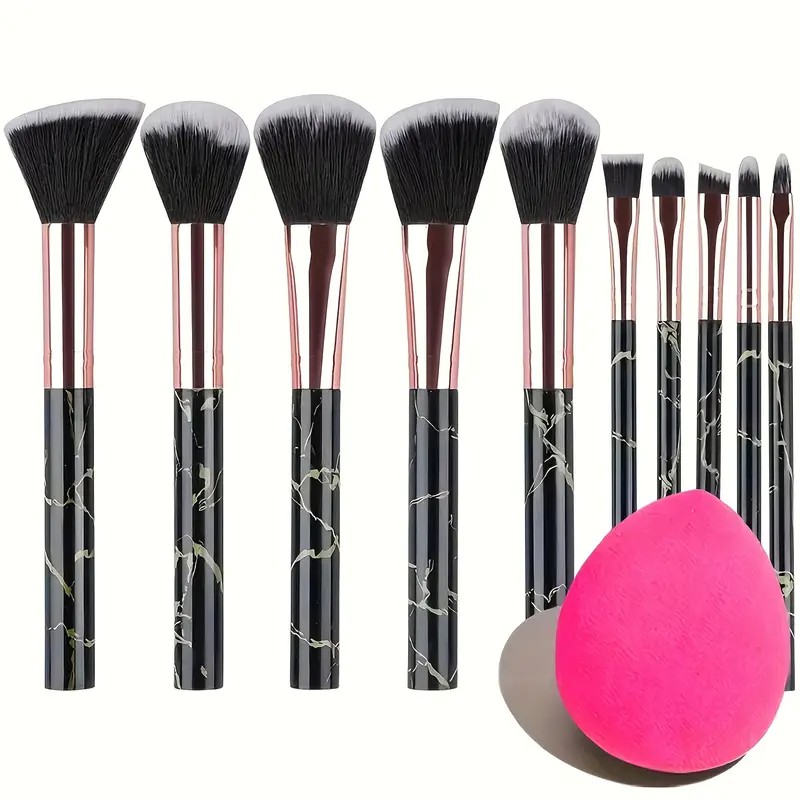 10-Piece Marble Brush Set + Be - Beauty Makeup Gift Sets recension och pris