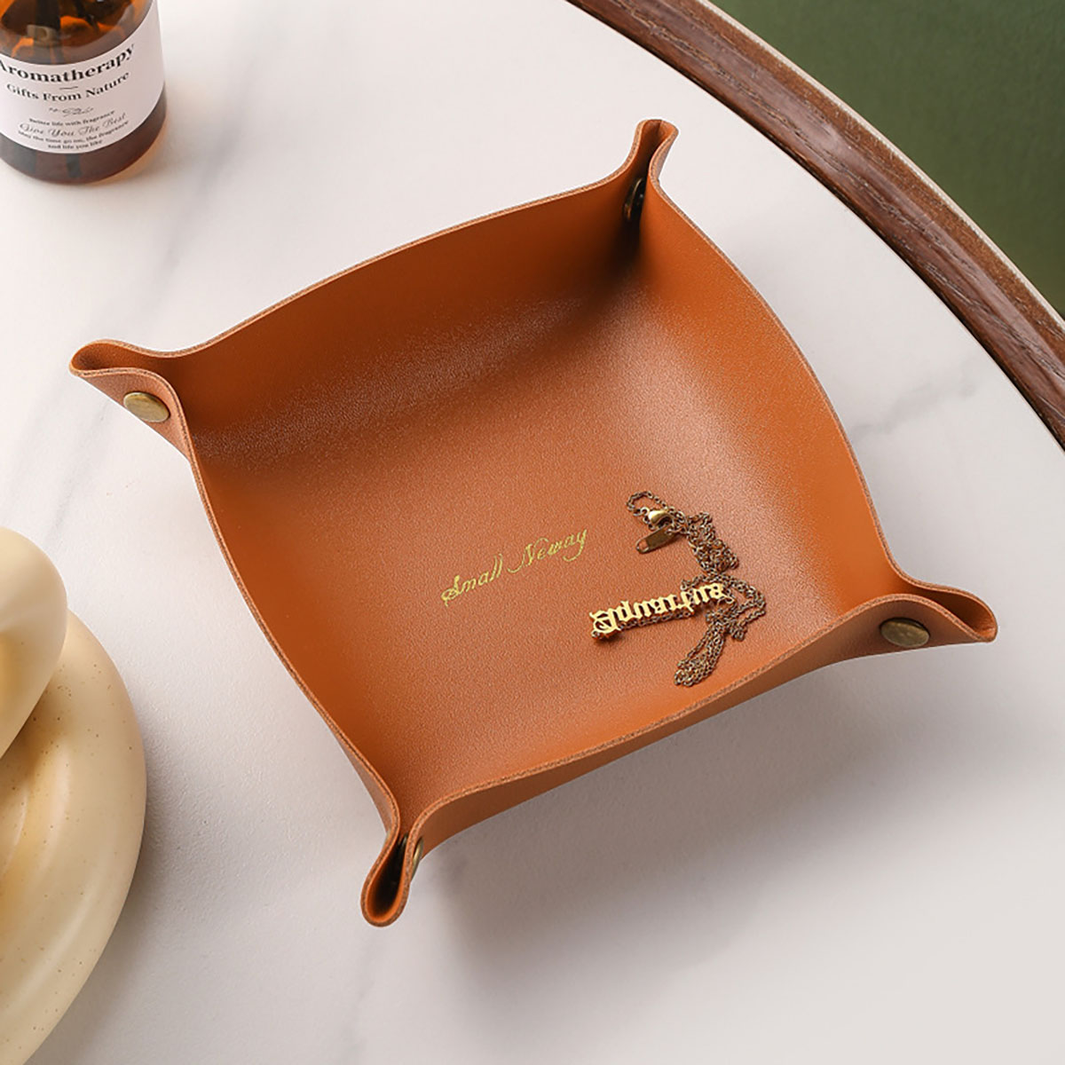 Nordic Style Leather Storage T - Beauty Makeup Box recension och pris