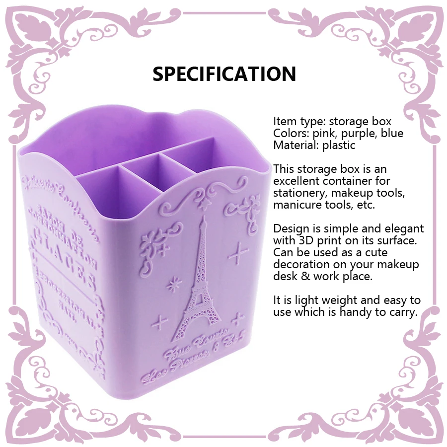 4-Compartment Nail Art Brush H - Beauty Makeup Box recension och pris