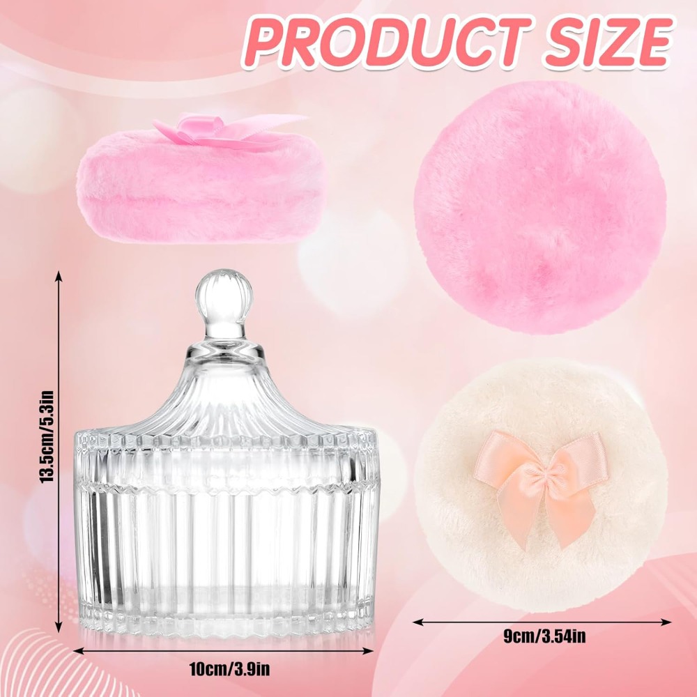 Powder Puff with Glass Storage - Beauty Makeup Gift Sets recension och pris